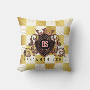 Elegant Gold Monogram design Thow Pillow Kussen