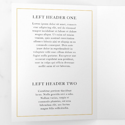 Elegant Gold Monogram drievoudig Brochure Drieluik Kaart (Binnenzijde eerst)