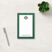 Elegant Gold Monogram Emerald Green Leather Look Post-it® Notes (Kantoor)