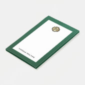 Elegant Gold Monogram Emerald Green Leather Look Post-it® Notes (Schuin)