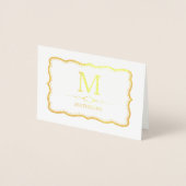 Elegant Gold Monogram Folie Kaarten (Voorkant)