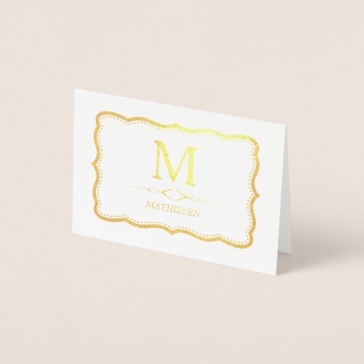 Elegant Gold Monogram Folie Kaarten (Voorkant)