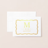 Elegant Gold Monogram Folie Kaarten (Voorkant met envelop)