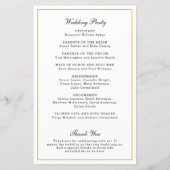 Elegant Gold Monogram Foral Wedding Program (Achterkant)