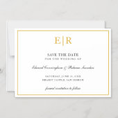 Elegant Gold Monogram Formal Wedding Save the Date Magnetische Uitnodiging (Voorkant)