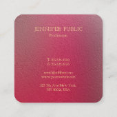 Elegant Gold Monogram Gestructureerde Kijk Sjabloo Vierkante Visitekaartje (Achterkant)