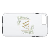 Elegant Gold Monogram Greenery gepersonaliseerd Case-Mate iPhone Case (Achterkant (Horizontaal))