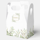 Elegant Gold Monogram Greenery Wedding Bedankdoosjes (Geopend)