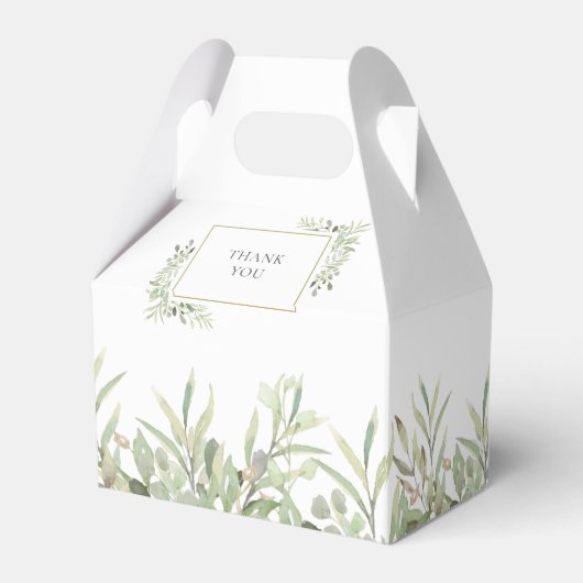 Elegant Gold Monogram Greenery Wedding Bedankdoosjes (Achterkant)