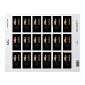 Elegant Gold Monogram H Floral Adres Etiket (Full Sheet)