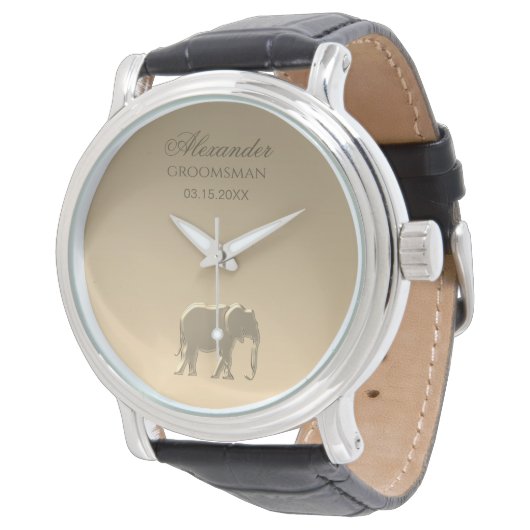 Elegant Gold Monogram Horloge (Gekanteld)