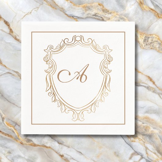 Elegant Gold Monogram Initiaal Servet