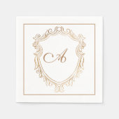Elegant Gold Monogram Initiaal Servet (Voorkant)