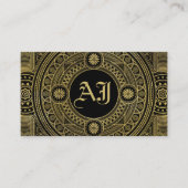 Elegant Gold Monogram Lijst Visitekaartje (Voorkant)