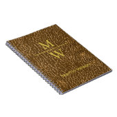 Elegant Gold Monogram Luxe Textuur Gold Lettering Notitieboek (Rechterzijde)