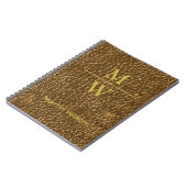 Elegant Gold Monogram Luxe Textuur Gold Lettering Notitieboek (Linkerzijde)