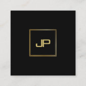 Elegant Gold Monogram Luxurious Moderne Sjabloon Vierkante Visitekaartje (Voorkant)