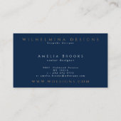 Elegant Gold Monogram Luxury Typografie Dark Blue Visitekaartje (Achterkant)