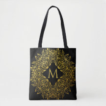 Elegant Gold Monogram Mandala Luxury
