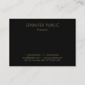 Elegant Gold Monogram Modern Black Sjabloon Bovena Visitekaartje (Achterkant)