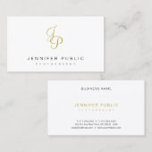 Elegant Gold Monogram Modern Plain Fotograaf Visitekaartje (Voorkant / Achterkant)