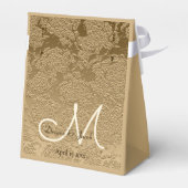 Elegant Gold Monogram Modern Wedding Bedankdoosjes (Achterkant)