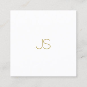 Elegant Gold Monogram Moderne Eenvoudige Sjabloon  Vierkante Visitekaartje