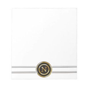 Elegant Gold Monogram N Notitieblok