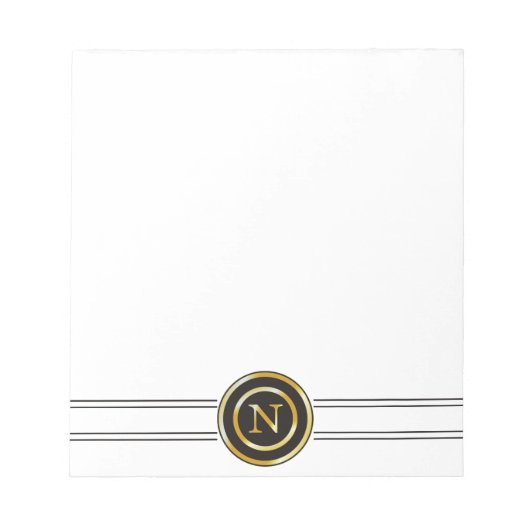 Elegant Gold Monogram N Notitieblok (Voorkant)