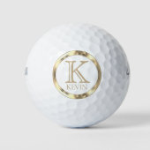 Elegant Gold Monogram / Naam Golf Balls Golfballen (Voorkant)