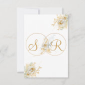 Elegant Gold Monogram Naam Initiaal Opvang Kaart (Achterkant)