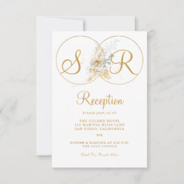 Elegant Gold Monogram Naam Initiaal Opvang Kaart