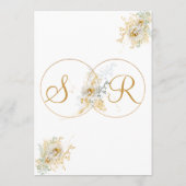 Elegant Gold Monogram Naam Initiaal Wedding Menu (Achterkant)