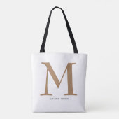 Elegant Gold Monogram Naam Tote Bag (Achterkant)