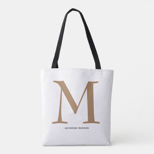 Elegant Gold Monogram Naam Tote Bag (Achterkant)