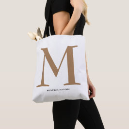 Elegant Gold Monogram Naam Tote Bag