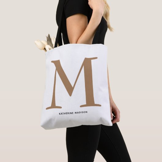 Elegant Gold Monogram Naam Tote Bag (Dichtbij)
