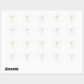 Elegant Gold Monogram Name Initiaal Wedding Heart Hart Sticker (Vel)