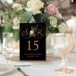 Elegant Gold Monogram Name Initiaal Wedding Kaart