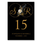 Elegant Gold Monogram Name Initiaal Wedding Kaart (Achterkant)