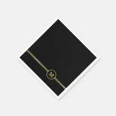 Elegant gold Monogram op zwart Servet (Hoek)