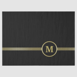 Elegant gold Monogram op zwart Tissuepapier