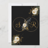 Elegant Gold Monogram op zwarte bruiloft Save The Date (Achterkant)