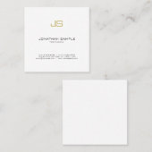 Elegant Gold Monogram Plain Luxury Chic Minimalist Vierkante Visitekaartje (Voorkant / Achterkant)