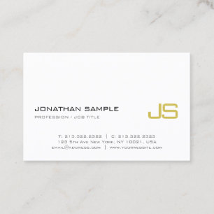Elegant Gold Monogram Plain Modern Luxury Trendy Visitekaartje