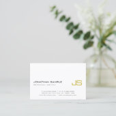 Elegant Gold Monogram Plain Modern Luxury Trendy Visitekaartje (Staand voorkant)