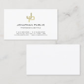 Elegant Gold Monogram Professional, eenvoudig Visitekaartje (Voorkant / Achterkant)
