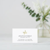 Elegant Gold Monogram Professional, eenvoudig Visitekaartje (Staand voorkant)