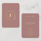 Elegant Gold Monogram Professional Moderne Sjabloo Visitekaartje (Voorkant / Achterkant)