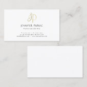 Elegant Gold Monogram Professional Simple Plain Visitekaartje (Voorkant / Achterkant)